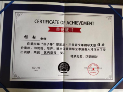 2021年杨耘老师所获荣誉